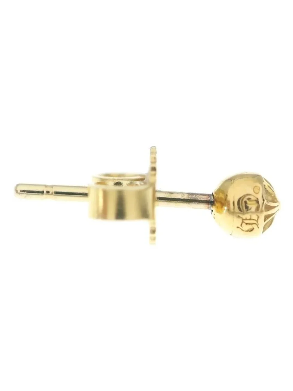 Chrome Hearts 22 Stud Ball Mini Cross Earrings Gold